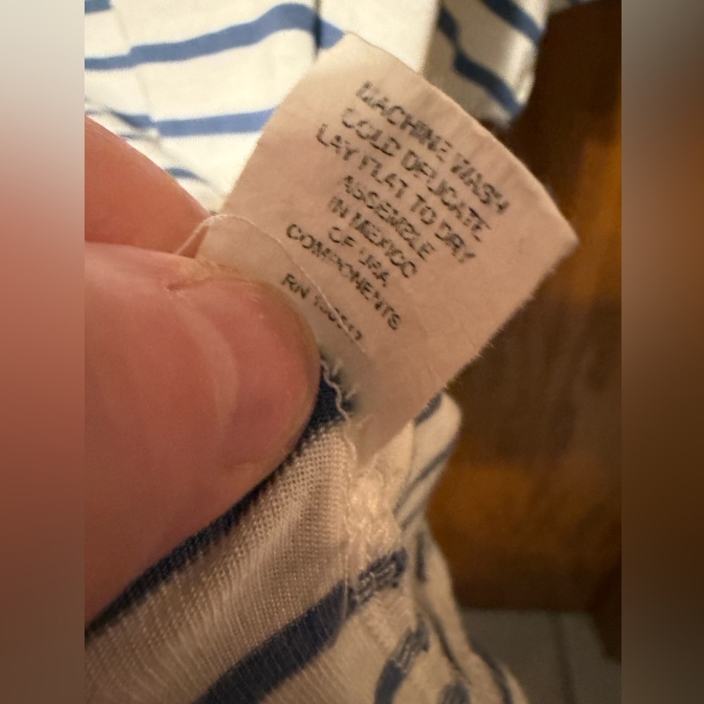 Colette Blue and White Striped Cold Shoulder Top from Stitch Fix Size Large - Picture 5 of 9
